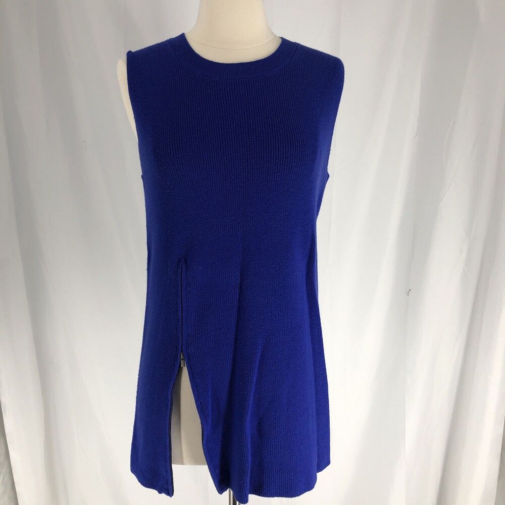 BANANA REPUBLIC Stretch Sleeveless Knit Sweater Tunic Womens Sz Small Blue